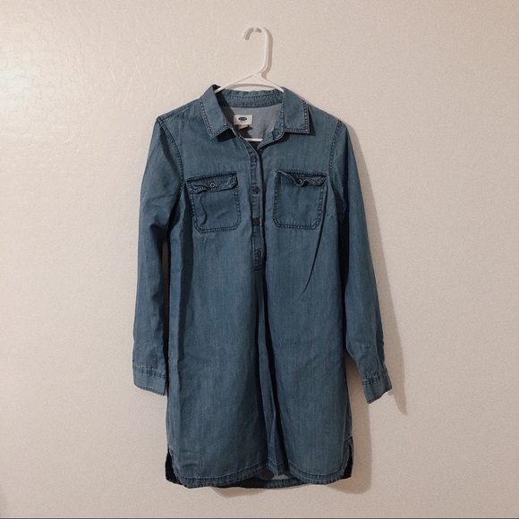 old navy chambray button-up dress - Picture 1 of 2